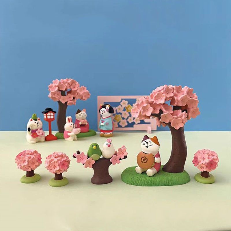 Tượng Mèo Mochi Anh Đào