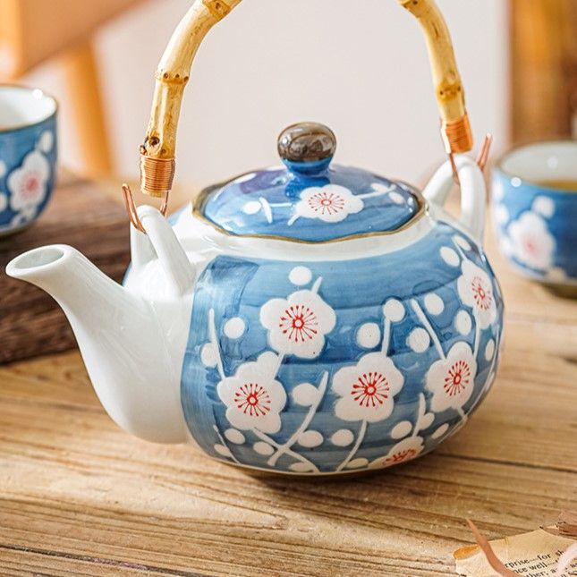 Bộ Trà Gốm Xanh Mai Trắng