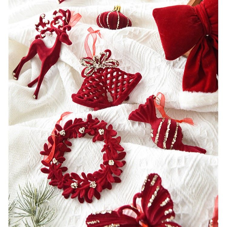 Treo Trang Trí X'mas Nhung Đỏ