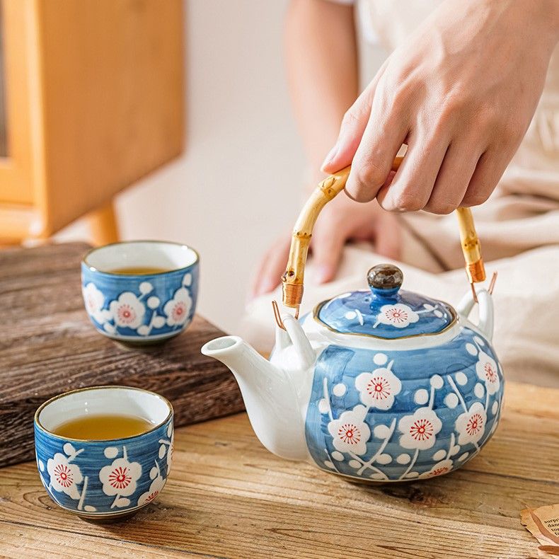 Bộ Trà Gốm Xanh Mai Trắng