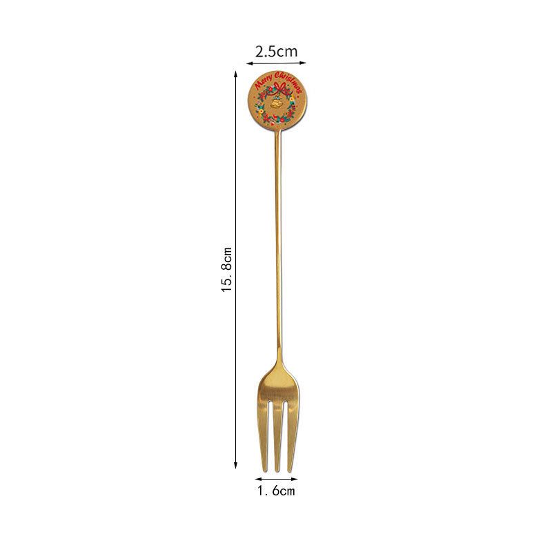 Thìa,Dĩa Giáng Sinh Gold Tròn