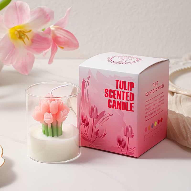 Cốc Nến Thủy Tinh Bó Tulip