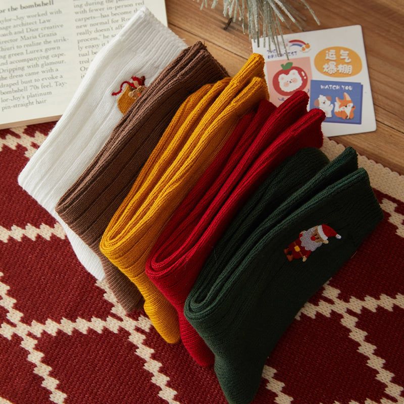 Set 4 Tất Len Xmas Kèm Thiệp