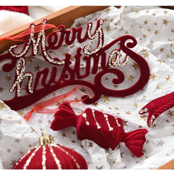 Treo Trang Trí X'mas Nhung Đỏ