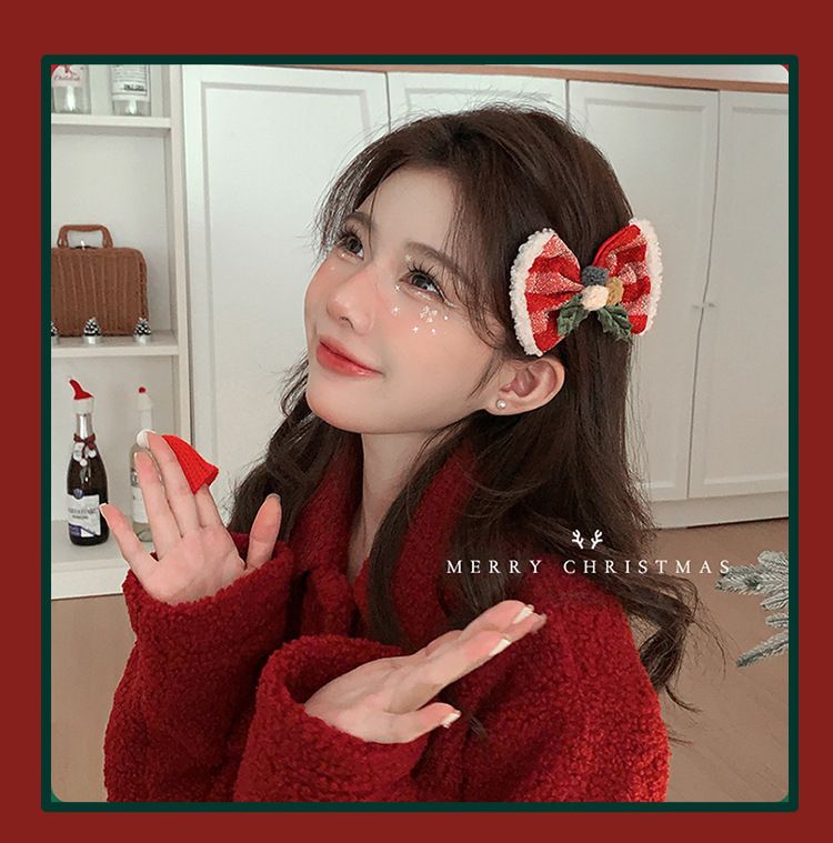 Kẹp Tóc Xmas Đỏ Tuyết