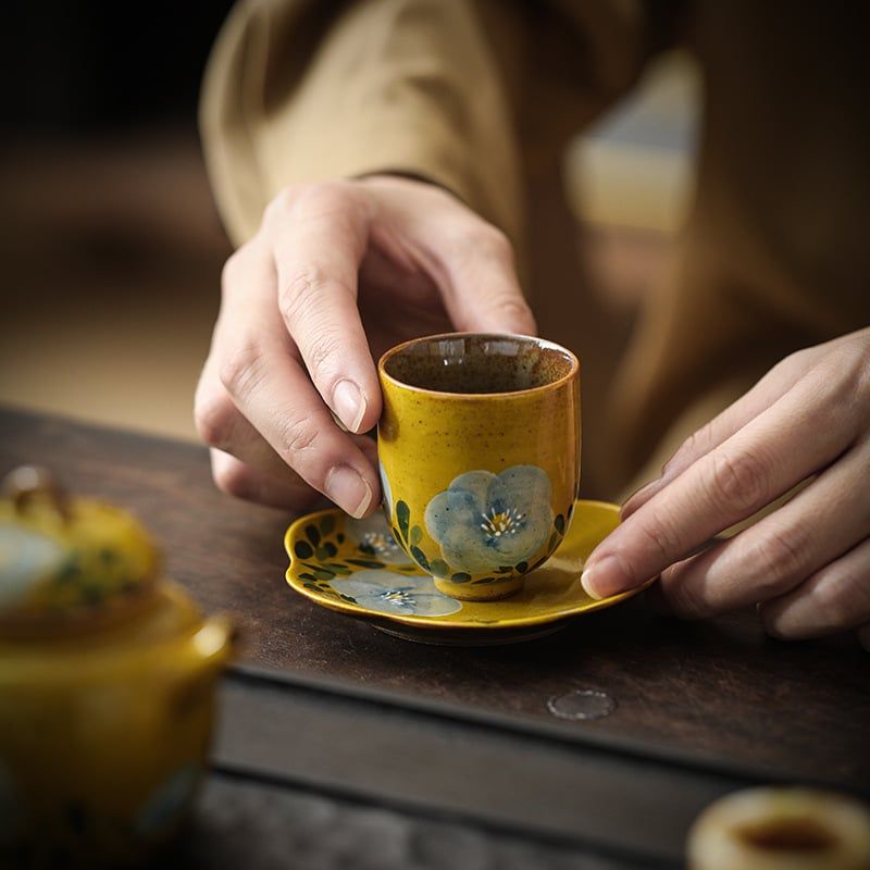 Set Tách Hoa Trà Vẽ Tay