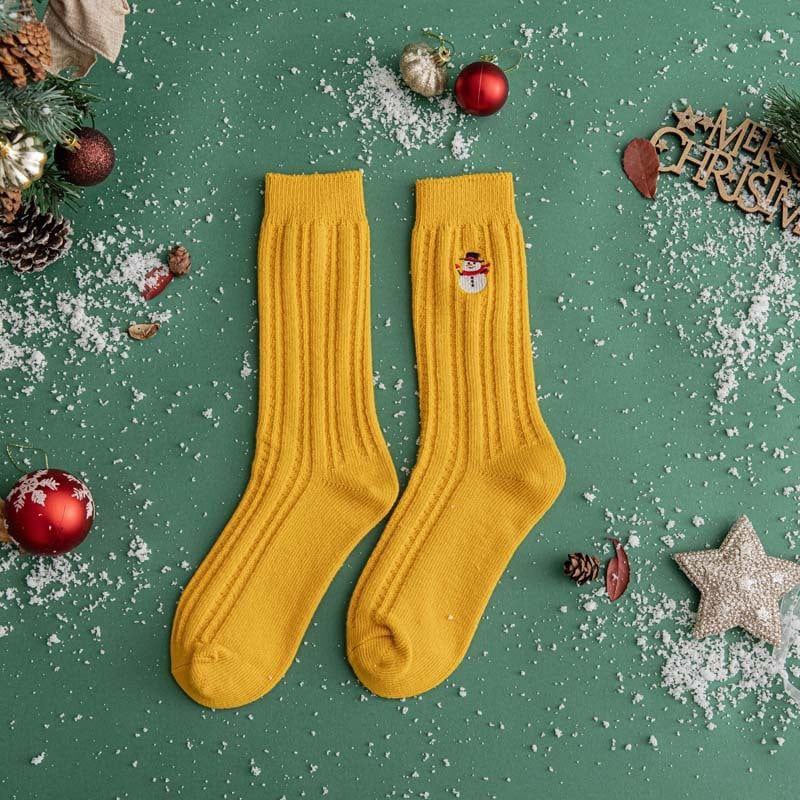 Tất Cotton Thêu Xmas