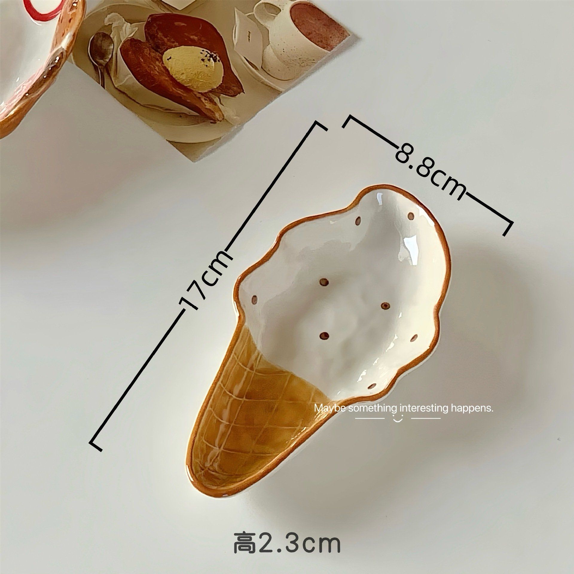 Đĩa Sứ Kem Ốc Quế