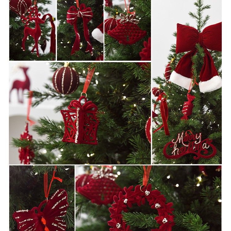 Treo Trang Trí X'mas Nhung Đỏ