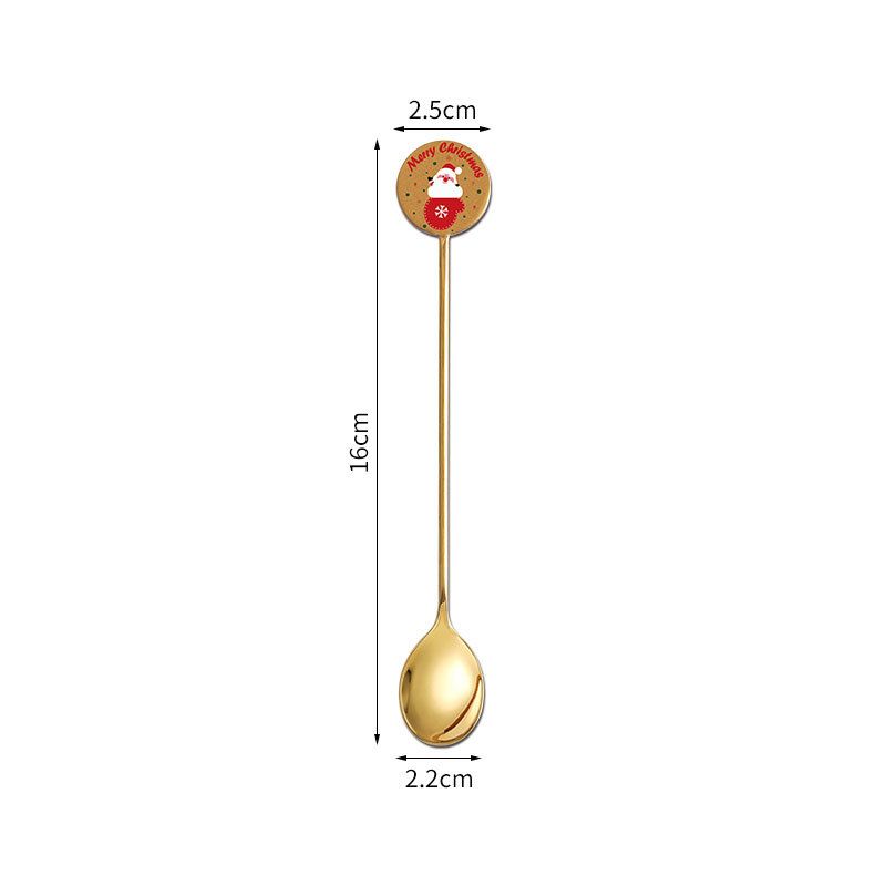 Thìa,Dĩa Giáng Sinh Gold Tròn