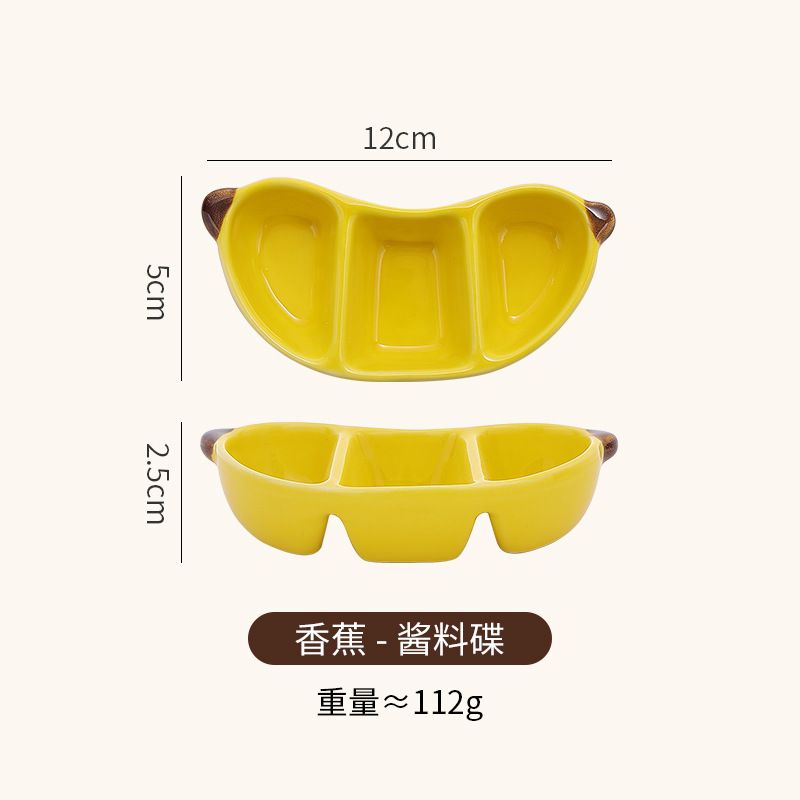 Đĩa Đựng Gia Vị Chuối 3 Ngăn