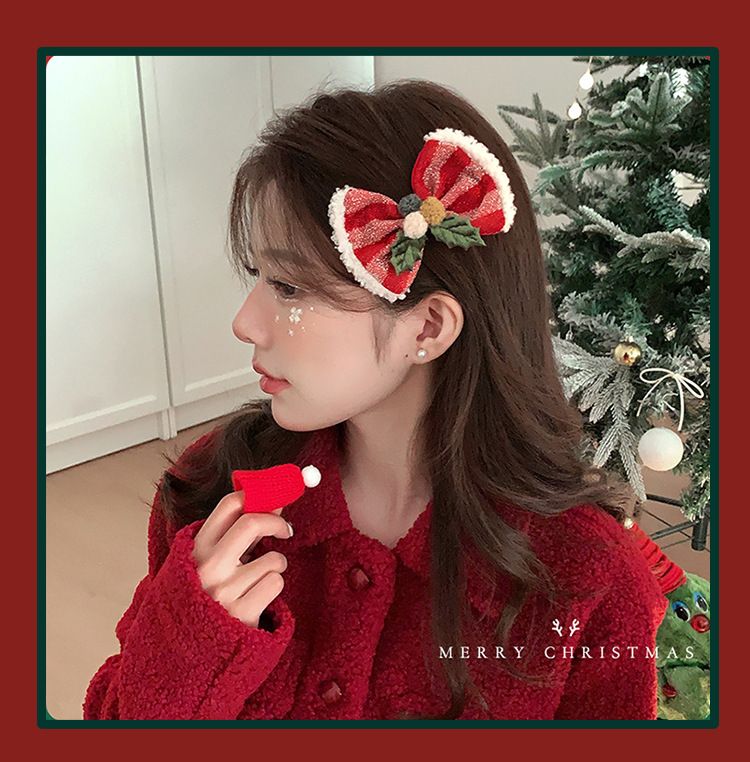 Kẹp Tóc Xmas Đỏ Tuyết