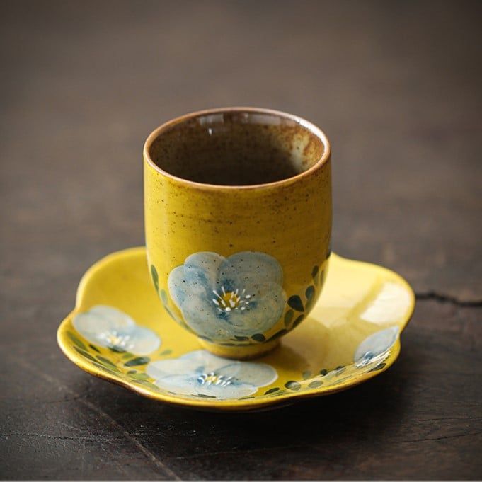 Set Tách Hoa Trà Vẽ Tay