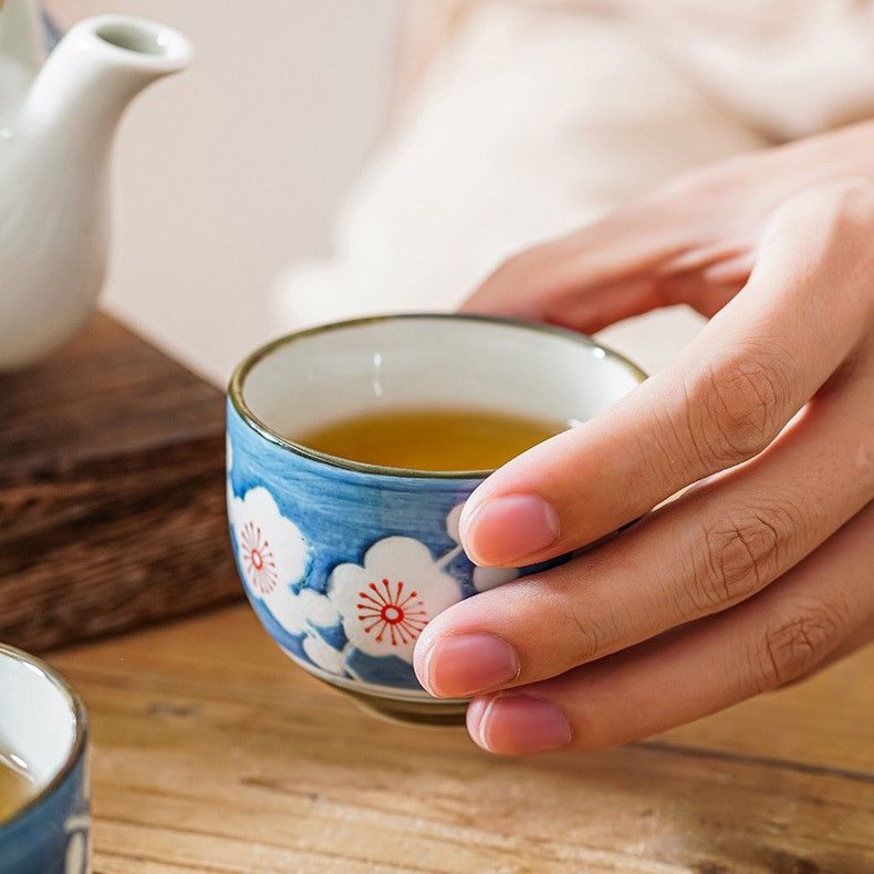 Bộ Trà Gốm Xanh Mai Trắng