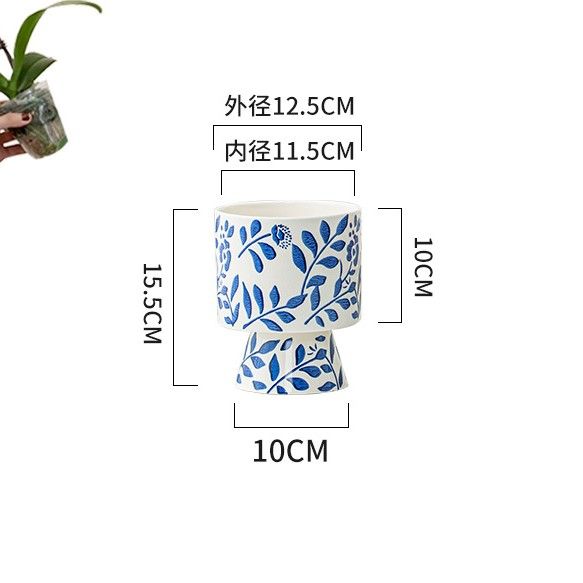 Chậu Gốm Sứ Hoa Xanh