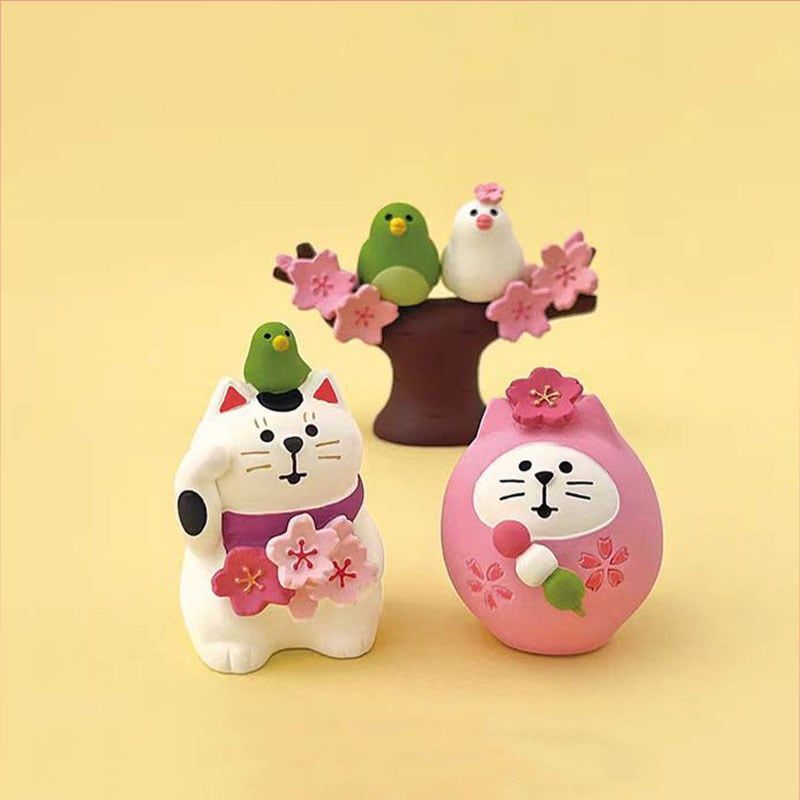 Tượng Mèo Mochi Anh Đào