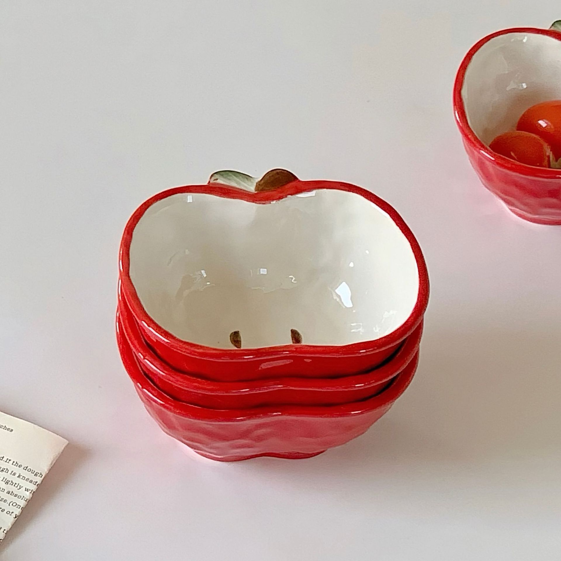 Bát Đĩa Trái Táo Hoạt Hình