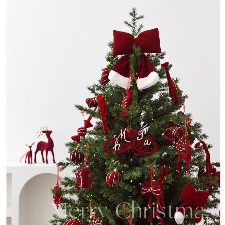 Treo Trang Trí X'mas Nhung Đỏ