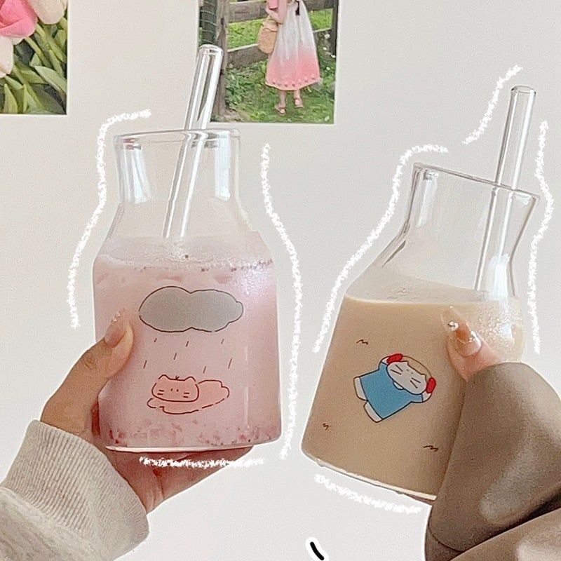 Bình Thủy Tinh Mèo Lười