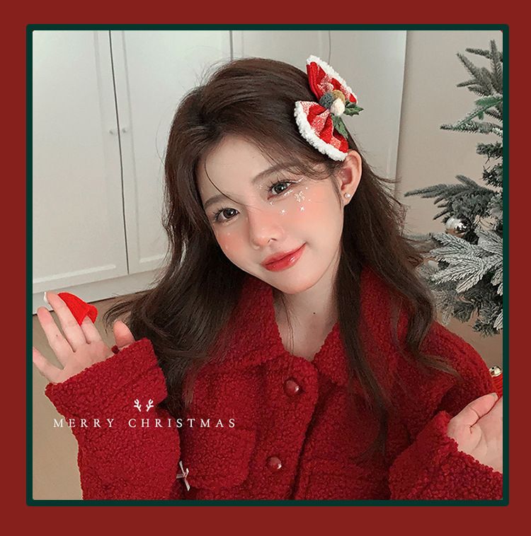 Kẹp Tóc Xmas Đỏ Tuyết