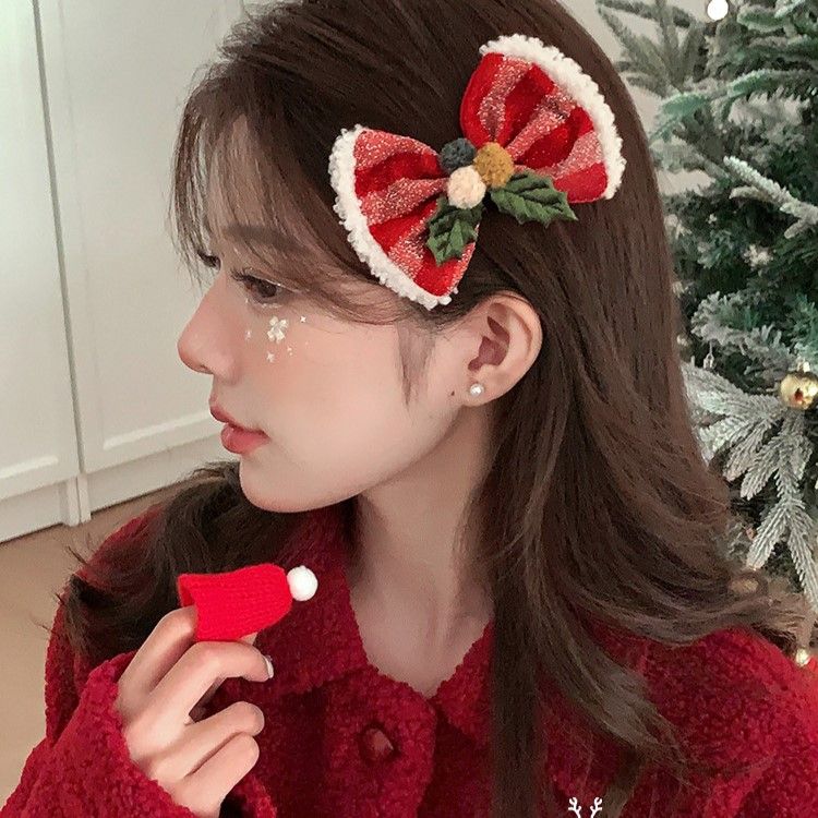 Kẹp Tóc Xmas Đỏ Tuyết