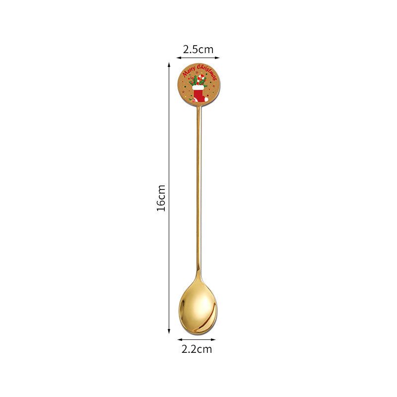Thìa,Dĩa Giáng Sinh Gold Tròn