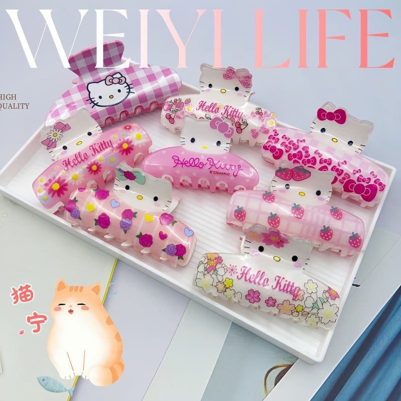 Kẹp Tóc Hello Kitty Hồng