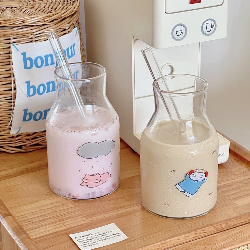 Bình Thủy Tinh Mèo Lười