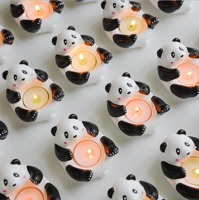 Set Nến Và Đế Nến Gấu Trúc