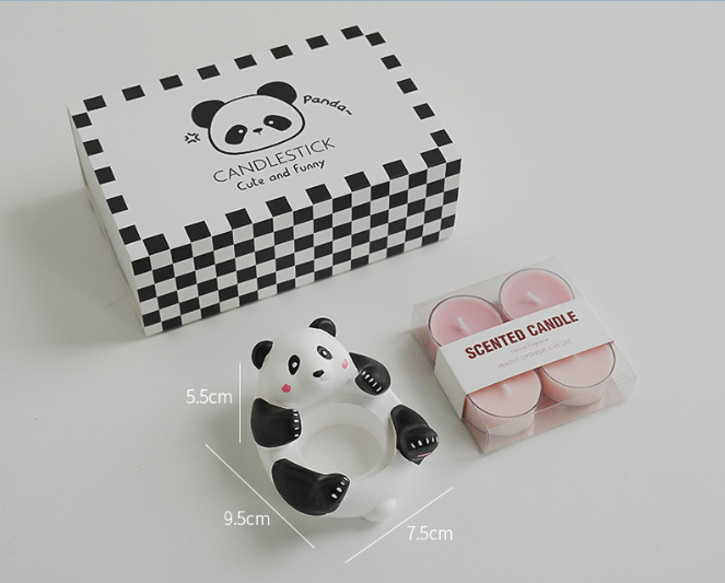 Set Nến Và Đế Nến Gấu Trúc