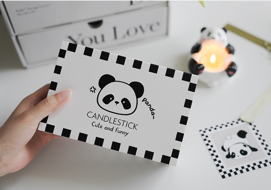 Set Nến Và Đế Nến Gấu Trúc