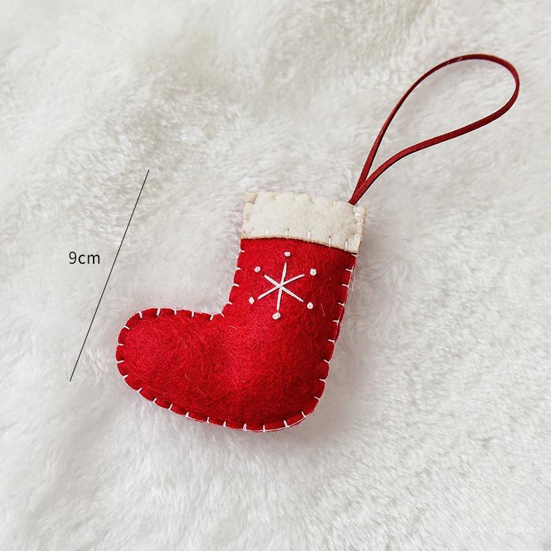 Treo Xmas Thêu Chỉ Trắng Đỏ