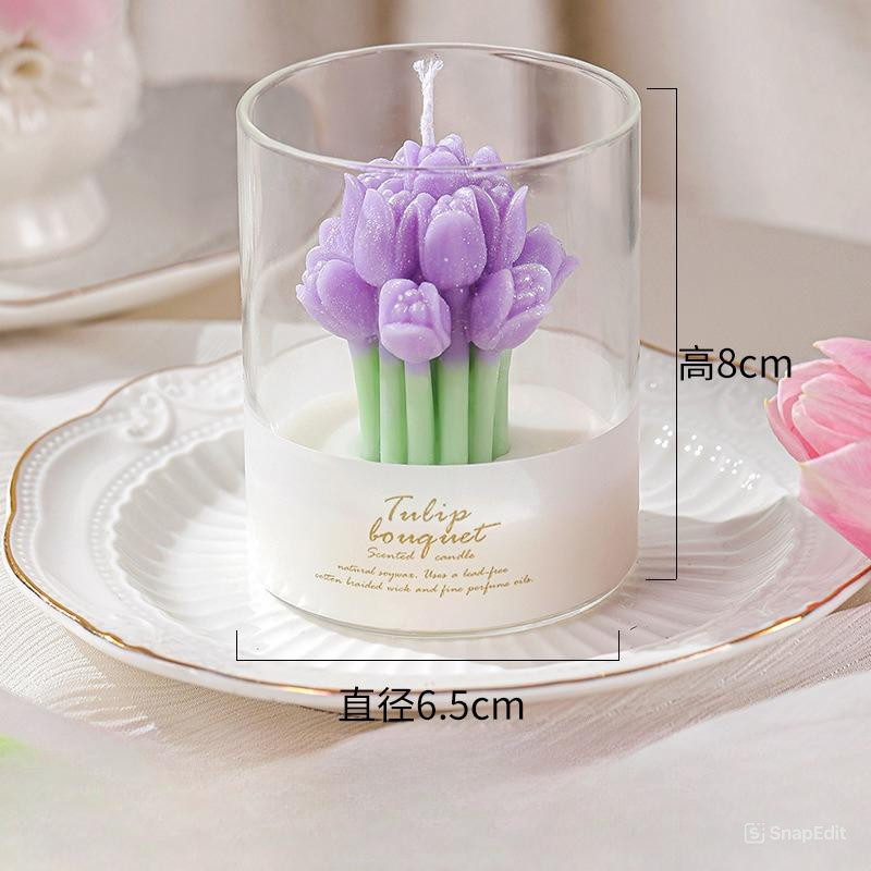 Cốc Nến Thủy Tinh Bó Tulip