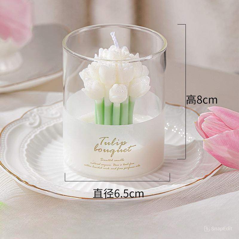 Cốc Nến Thủy Tinh Bó Tulip