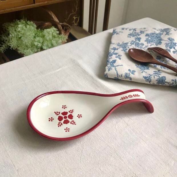 Thìa Sứ Bông Đỏ