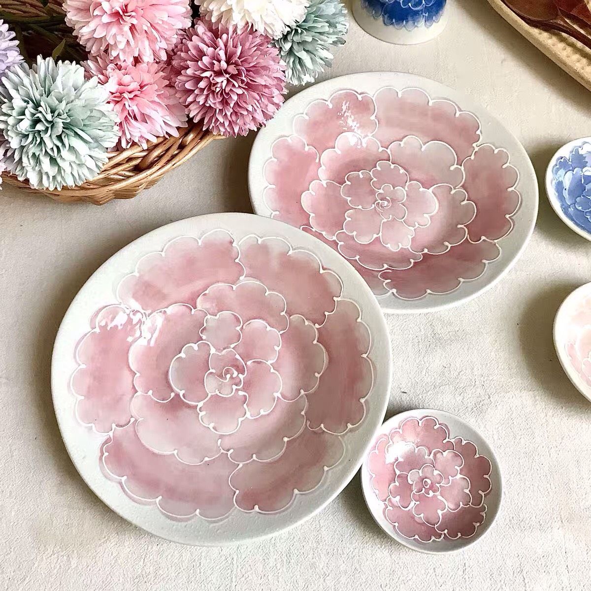Đĩa Hoa Mẫu Đơn (Hồng)