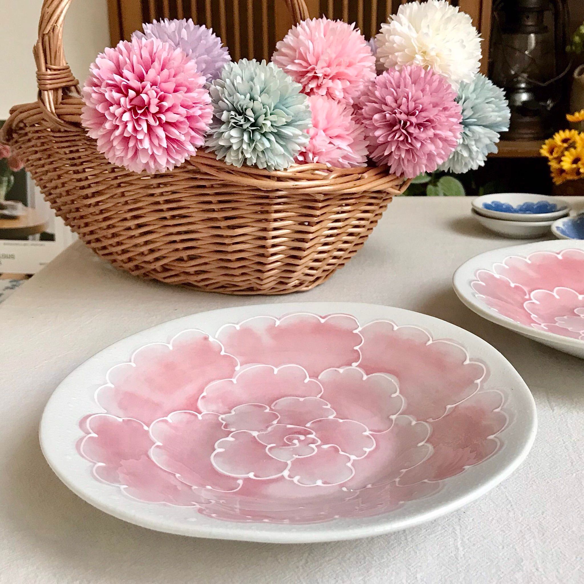 Đĩa Hoa Mẫu Đơn (Hồng)
