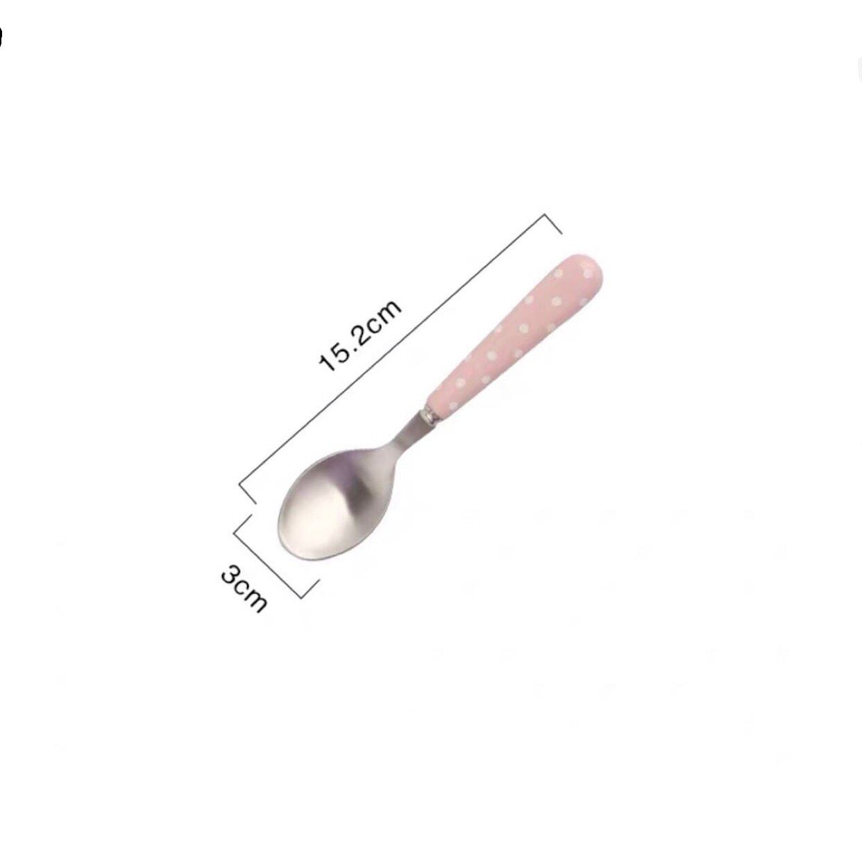 Set Thìa Dao Hồng Chấm Bi