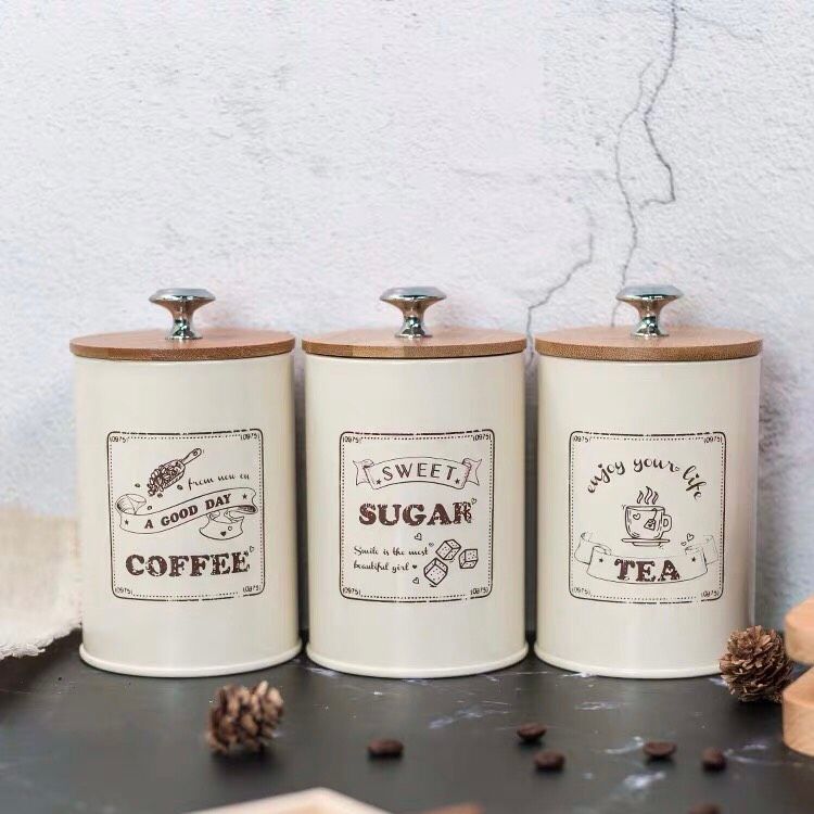 Set Hũ Thiếc Nắp Tre