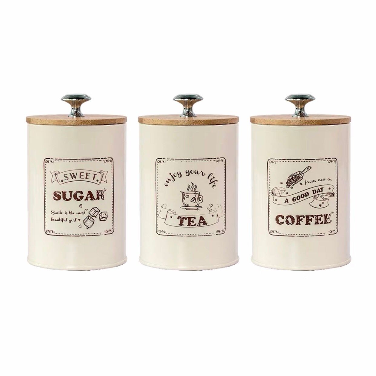 Set Hũ Thiếc Nắp Tre