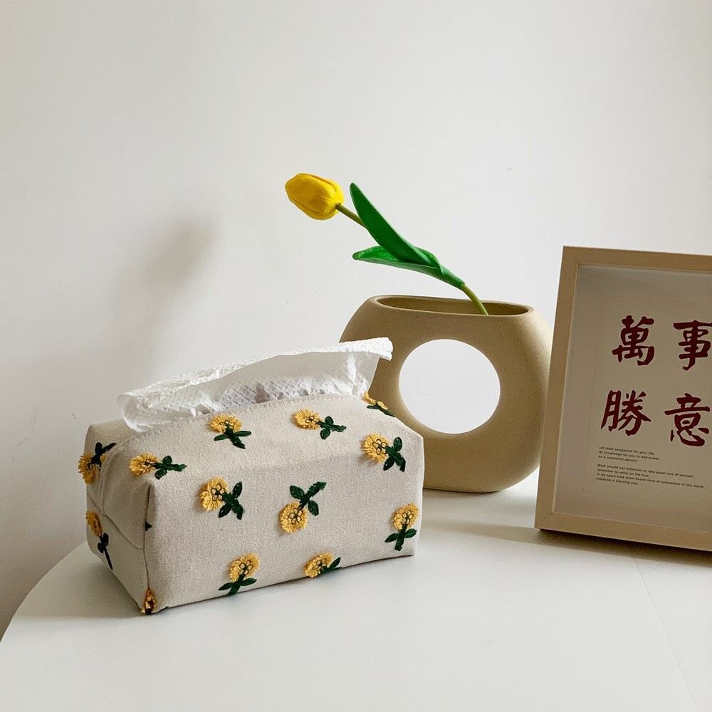 Hộp Giấy Vải Hoa Vàng