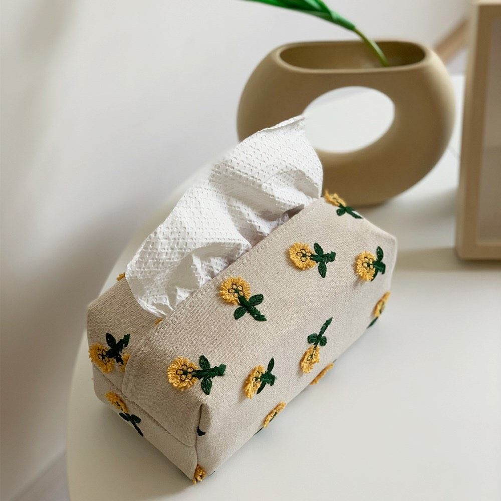 Hộp Giấy Vải Hoa Vàng
