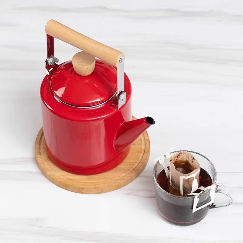 Ấm Tráng Men Đỏ 2,4L