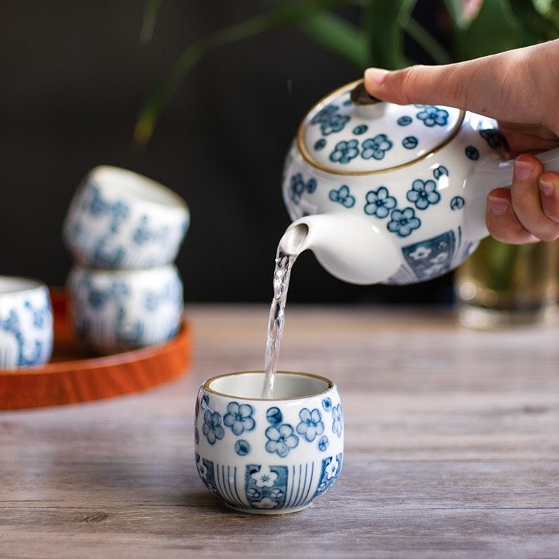 Bộ Ấm Anh Đào Men Xanh