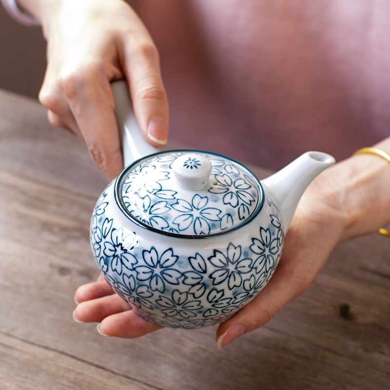 Bộ Ấm Anh Đào Men Xanh
