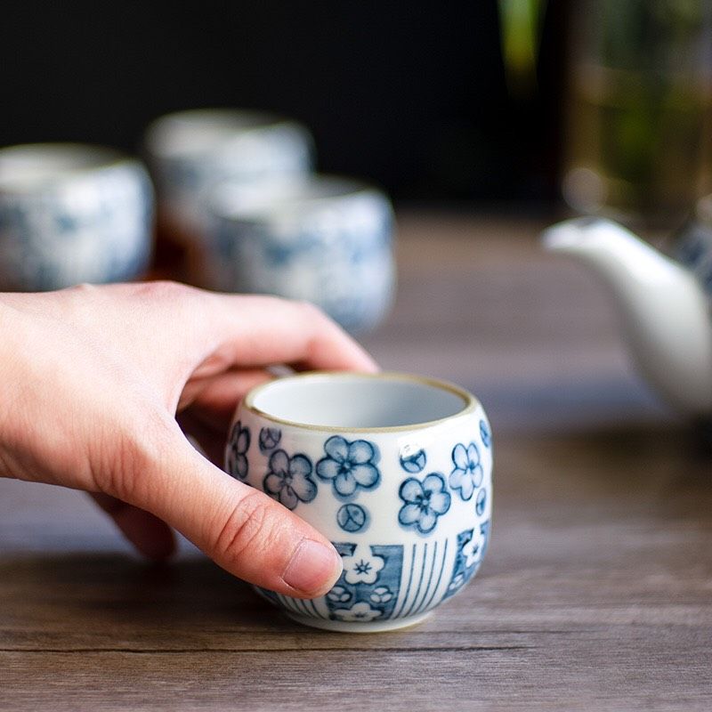 Bộ Ấm Anh Đào Men Xanh
