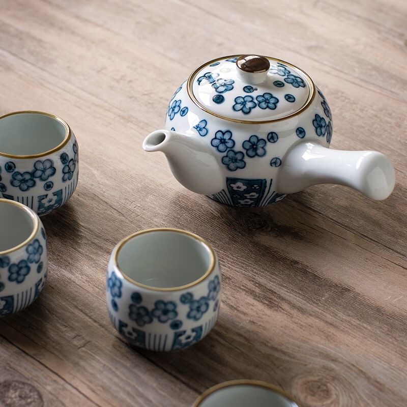 Bộ Ấm Anh Đào Men Xanh