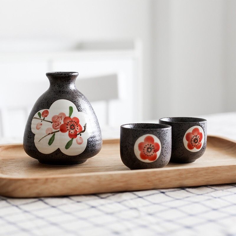 Bộ Rót Rượu Hoa Mai Đỏ