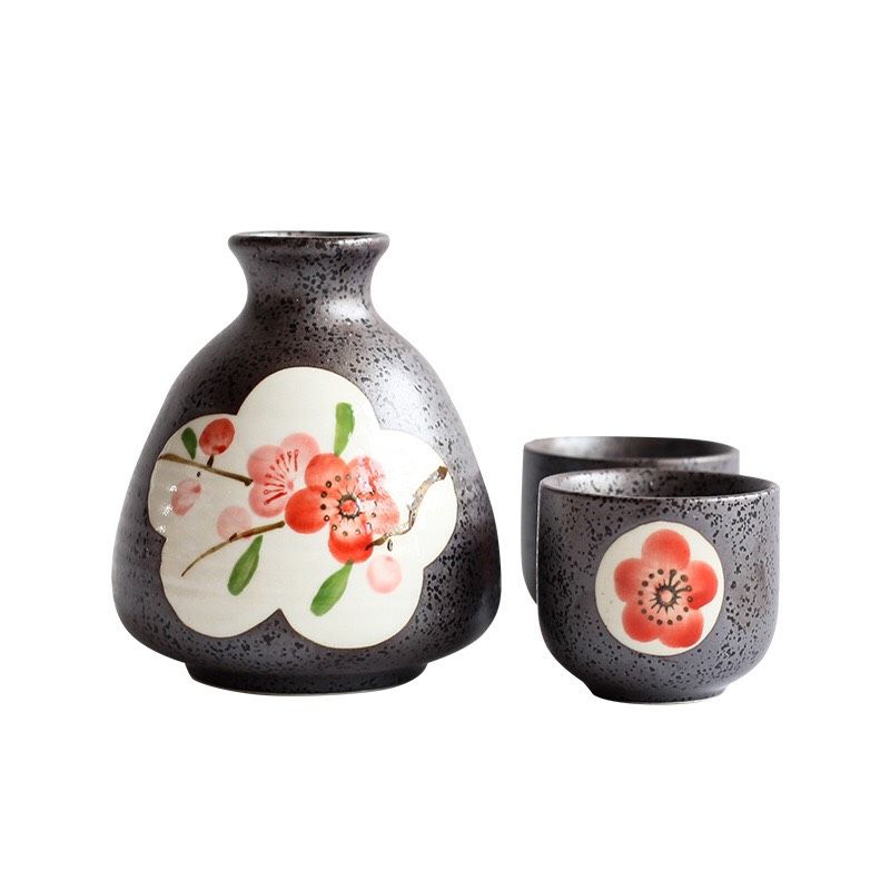 Bộ Rót Rượu Hoa Mai Đỏ
