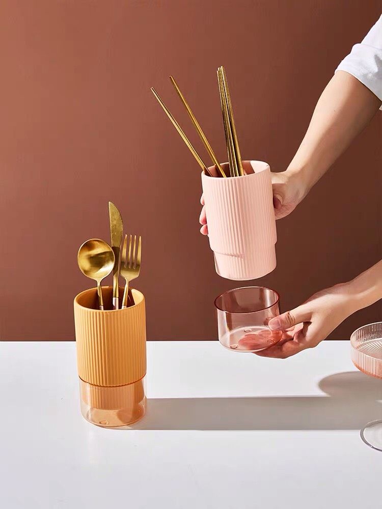 Ống Cắm Đũa Sọc Hồng